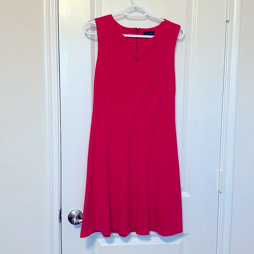 The Limited Hot Pink Sleeveless Fit-and-Flare Aline Midi Dress